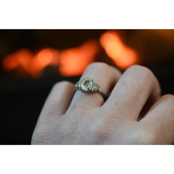 Raw Diamond Engagement Ring, Timeless Wedding Band, Classic Diamond Ring - Picture 1 of 10